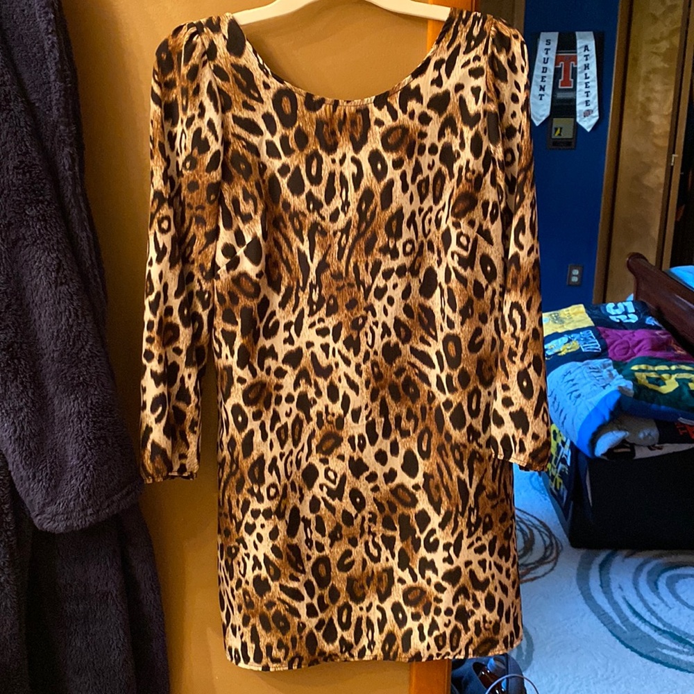 2 Hearts leopard print shift dress